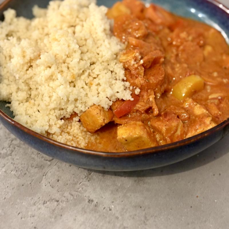 Vegetarisk Tikka Masala med quorn och couscous